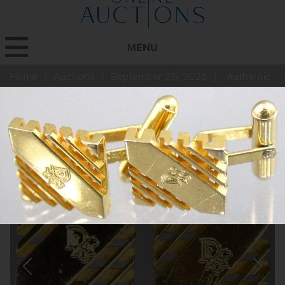 Authentic Christian Dior Cuff Links in a gift box.